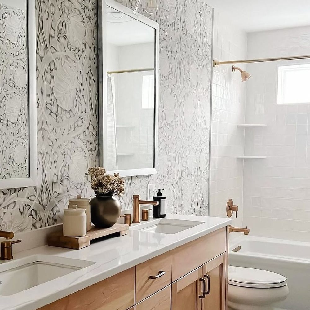 Gold textured feature wall in an interior
